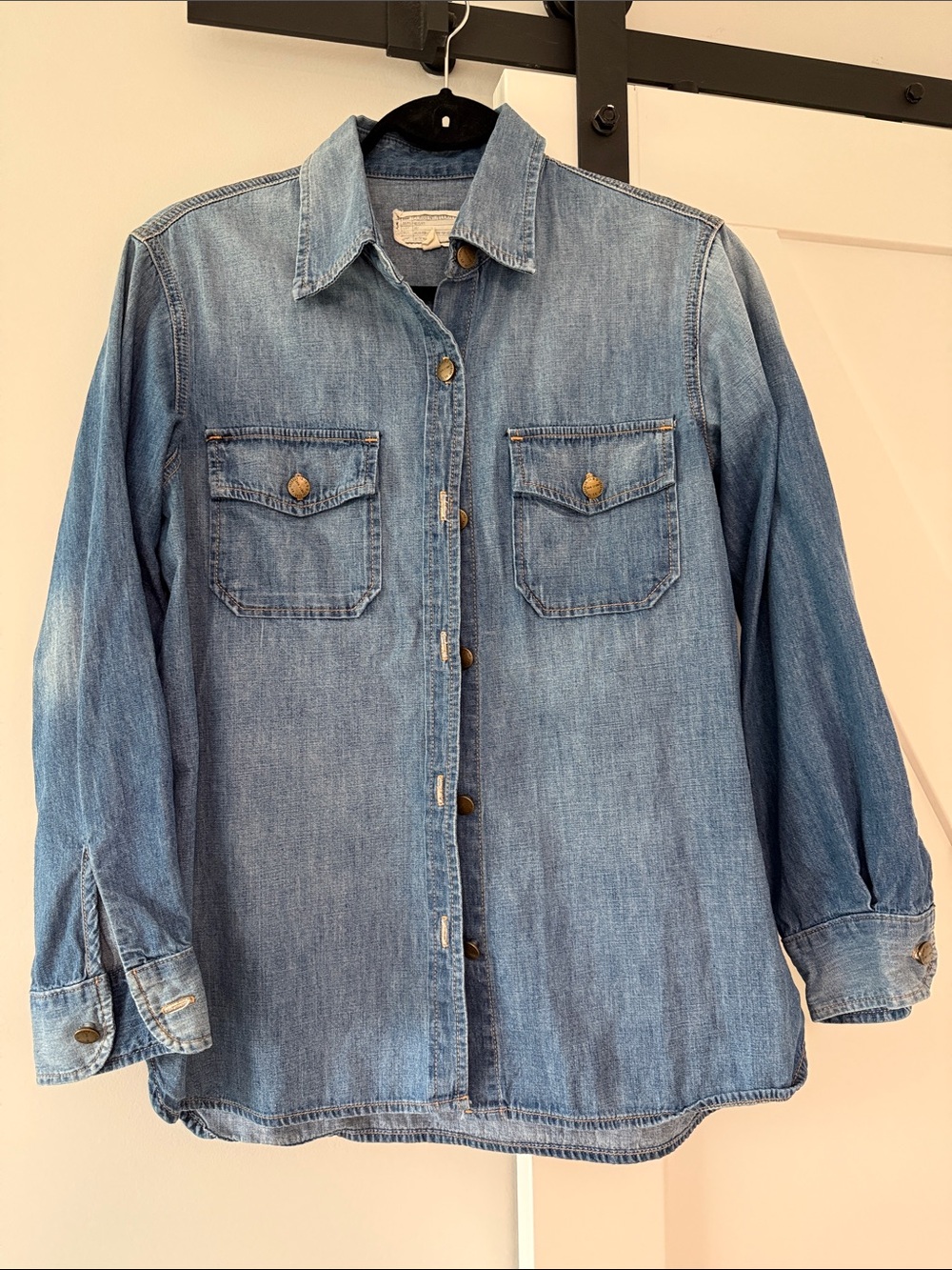 Current/Elliott Light Blue Denim Button-Down Shirt